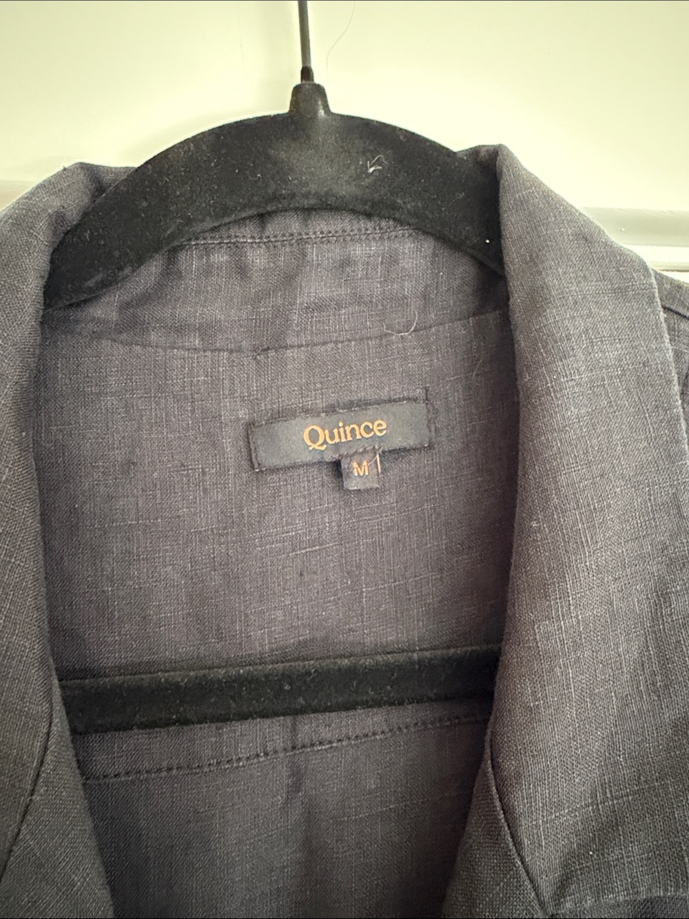 Quince Black Button-Front Midi Shirt Dress with Waist Tie - Picture 3 of 3